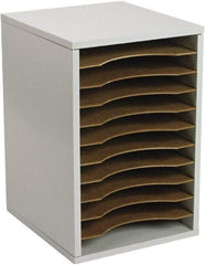 Safco - Gray Vertical Desktop Sorter - Fiberboard, Hardboard, Laminated Compressed Wood - Exact Tool & Supply
