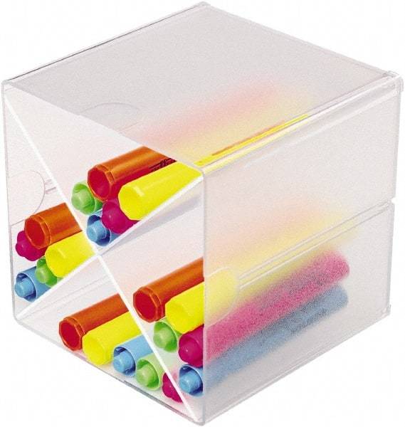Deflect-o - Clear Desk Top Organizer - Plastic - Exact Tool & Supply