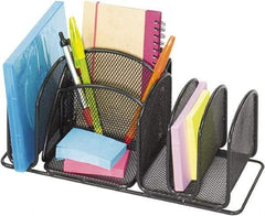 Safco - Black Desk Top Organizer - Steel - Exact Tool & Supply