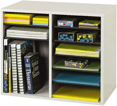 Safco - Gray Document Organizer - Fiberboard, Hardboard, Laminated Compressed Wood - Exact Tool & Supply
