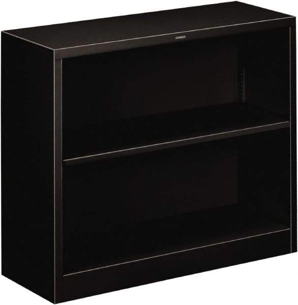 Hon - 2 Shelf, 29" High x 34-1/2" Wide Bookcase - 12-5/8" Deep, Steel, Black - Exact Tool & Supply