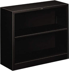 Hon - 2 Shelf, 29" High x 34-1/2" Wide Bookcase - 12-5/8" Deep, Steel, Black - Exact Tool & Supply