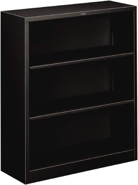 Hon - 3 Shelf, 41" High x 34-1/2" Wide Bookcase - 12-5/8" Deep, Steel, Black - Exact Tool & Supply