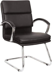 ALERA - Black Leather Guest Chair - 23-1/2" Wide x 37" High - Exact Tool & Supply