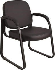 ALERA - Black Faux Leather Guest Chair - 24-5/8" Wide x 34" High - Exact Tool & Supply