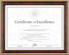 Dax - Mahogany & Gold Document Holders-Certificate/Document - 11" High x 8-1/2" Wide - Exact Tool & Supply