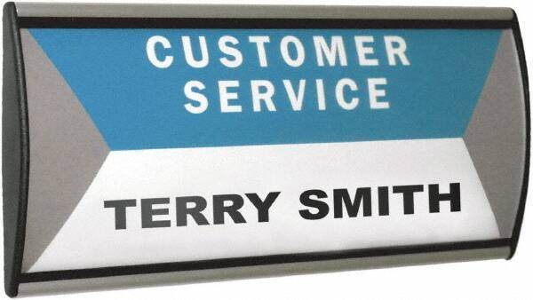 ADVANTUS - Black/Silver Wall/Door Sign - 4" High x 8-3/4" Wide - Exact Tool & Supply