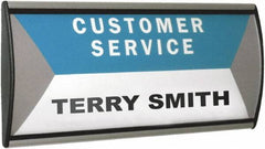 ADVANTUS - Black/Silver Wall/Door Sign - 4" High x 8-3/4" Wide - Exact Tool & Supply