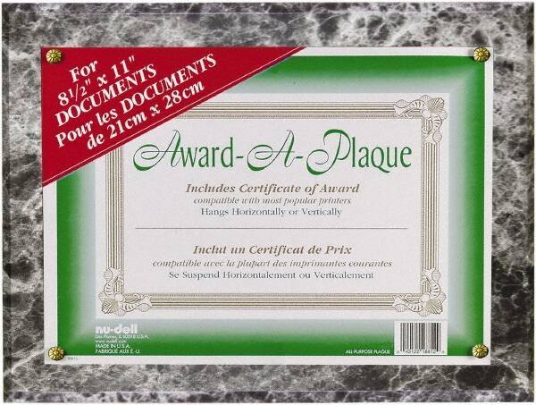 Nudell - Black Marble Document Holders-Certificate/Document - 11" High x 8-1/2" Wide - Exact Tool & Supply