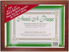 Nudell - Mahogany Document Holders-Certificate/Document - 11" High x 8-1/2" Wide - Exact Tool & Supply