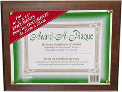Nudell - Walnut Document Holders-Certificate/Document - 11" High x 8-1/2" Wide - Exact Tool & Supply
