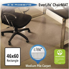 ES Robbins - 60" Long x 46" Wide, Chair Mat - Rectangular, Crystal Edge Style - Exact Tool & Supply