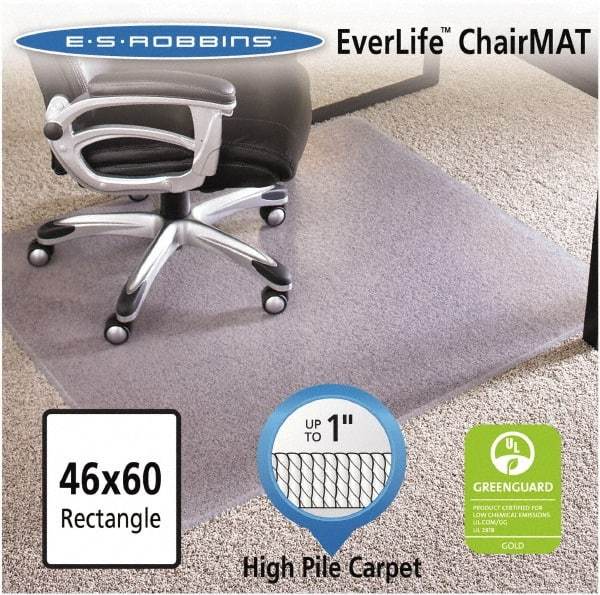 ES Robbins - 60" Long x 46" Wide, Chair Mat - Rectangular, Crystal Edge Style - Exact Tool & Supply