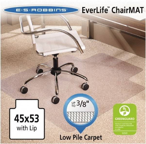 ES Robbins - 53" Long x 45" Wide, Chair Mat - Rectangular, Crystal Edge Style - Exact Tool & Supply