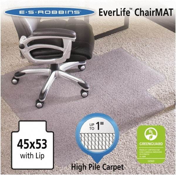 ES Robbins - 53" Long x 45" Wide, Chair Mat - Rectangular, Crystal Edge Style - Exact Tool & Supply