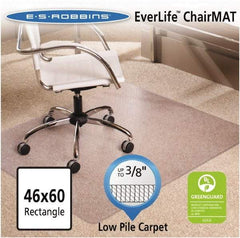 ES Robbins - 60" Long x 46" Wide, Chair Mat - Rectangular, Crystal Edge Style - Exact Tool & Supply