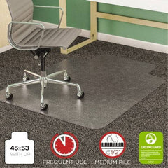 Deflect-o - 53" Long x 45" Wide, Chair Mat - Rectangular, Beveled Edge Style - Exact Tool & Supply