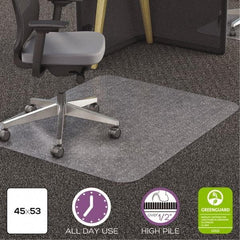Deflect-o - 53" Long x 45" Wide, Chair Mat - Rectangular, Straight Edge Style - Exact Tool & Supply