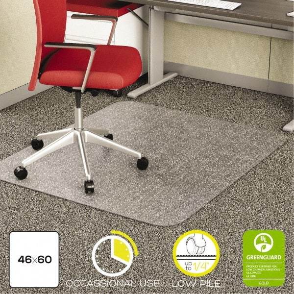 Deflect-o - 60" Long x 46" Wide, Chair Mat - Rectangular, Straight Edge Style - Exact Tool & Supply