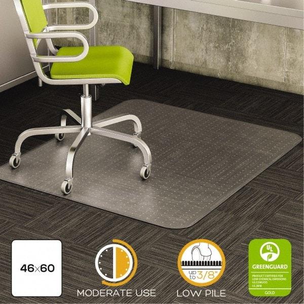 Deflect-o - 60" Long x 46" Wide, Chair Mat - Rectangular, Beveled Edge Style - Exact Tool & Supply