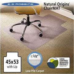 ES Robbins - 53" Long x 45" Wide, Chair Mat - Rectangular, Straight Edge Style - Exact Tool & Supply