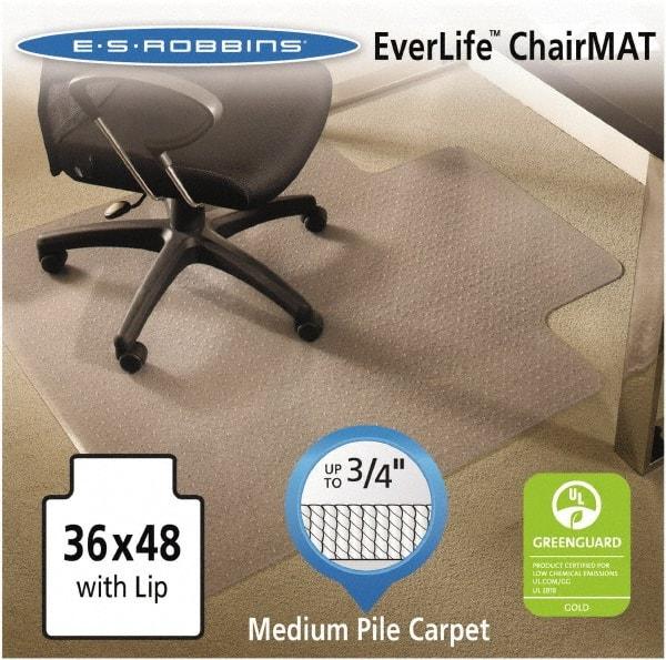 ES Robbins - 48" Long x 36" Wide, Chair Mat - Rectangular, Crystal Edge Style - Exact Tool & Supply