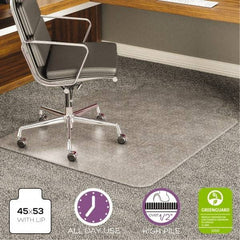 Deflect-o - 53" Long x 45" Wide, Chair Mat - Rectangular, Beveled Edge Style - Exact Tool & Supply