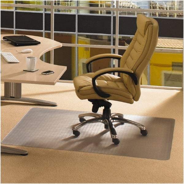 Floortex - 48" Long x 60" Wide, Chair Mat - Rectangular, Straight Edge Style - Exact Tool & Supply