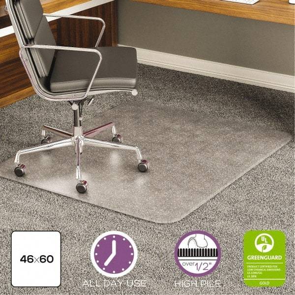Deflect-o - 60" Long x 46" Wide, Chair Mat - Rectangular, Beveled Edge Style - Exact Tool & Supply