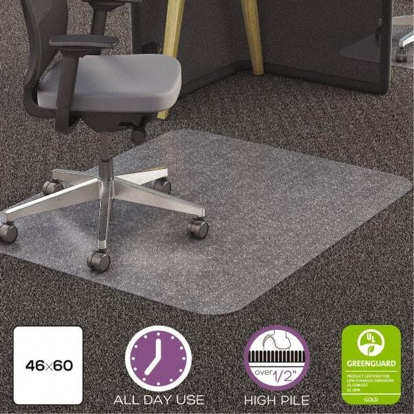 Deflect-o - 60" Long x 46" Wide, Chair Mat - Rectangular, Straight Edge Style - Exact Tool & Supply