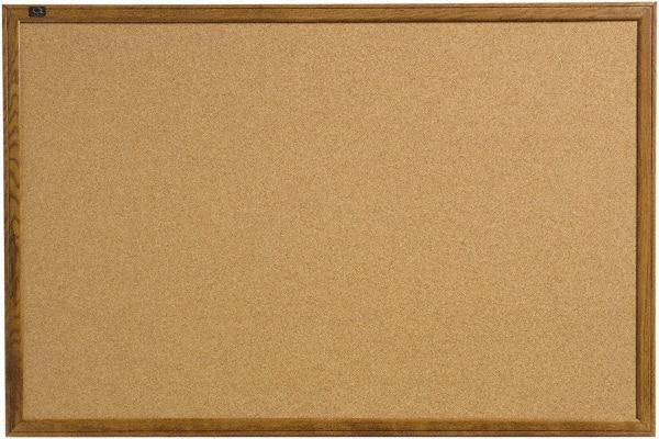Quartet - 17" Wide x 23" High Open Cork Bulletin Board - Natural (Color) - Exact Tool & Supply