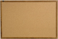 Quartet - 17" Wide x 23" High Open Cork Bulletin Board - Natural (Color) - Exact Tool & Supply