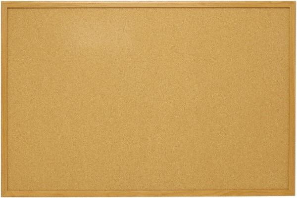 Mead - 48" Wide x 36" High Open Cork Bulletin Board - Natural (Color) - Exact Tool & Supply