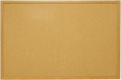 Mead - 48" Wide x 36" High Open Cork Bulletin Board - Natural (Color) - Exact Tool & Supply