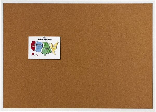 Quartet - 48" Wide x 36" High Open Cork Bulletin Board - Natural (Color) - Exact Tool & Supply