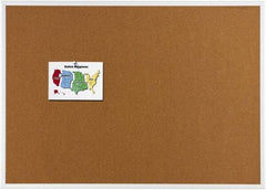 Quartet - 48" Wide x 36" High Open Cork Bulletin Board - Natural (Color) - Exact Tool & Supply