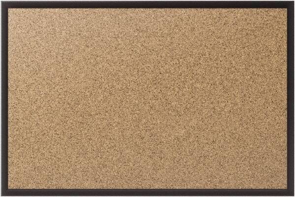 Quartet - 36" Wide x 24" High Open Cork Bulletin Board - Natural (Color) - Exact Tool & Supply