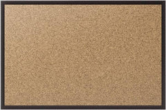 Quartet - 36" Wide x 24" High Open Cork Bulletin Board - Natural (Color) - Exact Tool & Supply