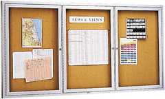 Quartet - 72" Wide x 36" High Open Cork Bulletin Board - Natural (Color) - Exact Tool & Supply