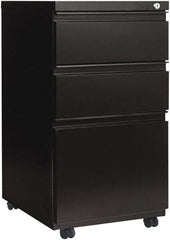 ALERA - 14-7/8" Wide x 28-1/4" High x 23-1/8" Deep, 3 Drawer Pedestal - Steel, Black - Exact Tool & Supply