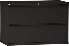 ALERA - 42" Wide x 28-3/8" High x 19-1/4" Deep, 2 Drawer Lateral File - Steel, Black - Exact Tool & Supply