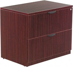 ALERA - 34" Wide x 29-1/2" High x 22-3/4" Deep, 2 Drawer Lateral File - Woodgrain Laminate, Mahogany - Exact Tool & Supply