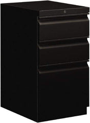 Hon - 15" Wide x 28" High x 19-7/8" Deep, 3 Drawer Pedestal - Steel, Black - Exact Tool & Supply
