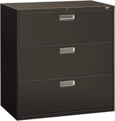 Hon - 42" Wide x 40-7/8" High x 19-1/4" Deep, 3 Drawer Lateral File - Steel, Charcoal - Exact Tool & Supply