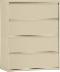 ALERA - 42" Wide x 53-1/4" High x 19-1/4" Deep, 4 Drawer Lateral File - Steel, Putty - Exact Tool & Supply