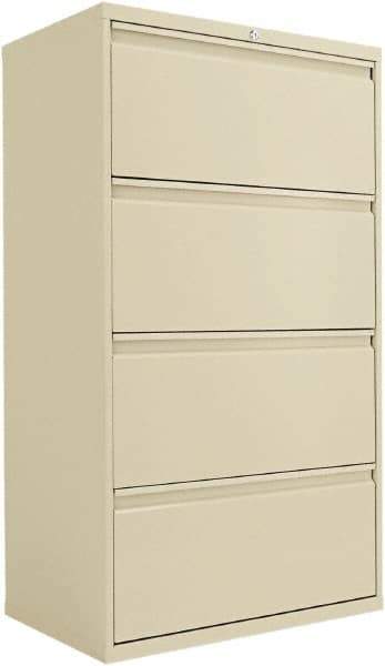 ALERA - 30" Wide x 53-1/4" High x 19-1/4" Deep, 4 Drawer Lateral File - Steel, Putty - Exact Tool & Supply