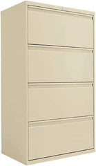 ALERA - 30" Wide x 53-1/4" High x 19-1/4" Deep, 4 Drawer Lateral File - Steel, Putty - Exact Tool & Supply