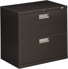 Hon - 30" Wide x 28-3/8" High x 19-1/4" Deep, 2 Drawer Roll-Out - Steel, Charcoal - Exact Tool & Supply