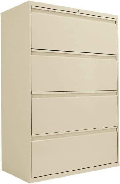 ALERA - 36" Wide x 53-1/4" High x 19-1/4" Deep, 4 Drawer Lateral File - Steel, Putty - Exact Tool & Supply