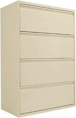 ALERA - 36" Wide x 53-1/4" High x 19-1/4" Deep, 4 Drawer Lateral File - Steel, Putty - Exact Tool & Supply